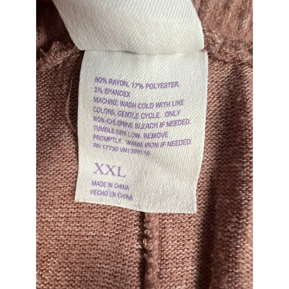 Stars Above Lounge Pants Women XXL Mauve Perfectly Cozy Wide Leg Drawstring Soft